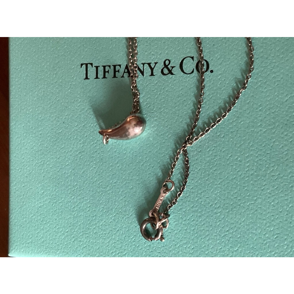 Tiffany & Co. Silver Tear Drop Necklace, 16 inch chain, NO BOX - Picture 2 of 6